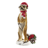 Merry Meerkat Holiday Greeter Statue (Set of 2)