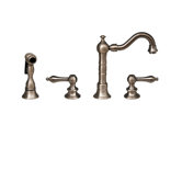 Vintage III Two Handle Widespread Bar Faucet with Swivel Spout, Lever Handles and Side Spray