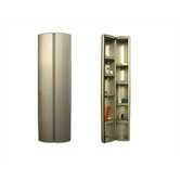New Generation Corrugated Matte Aluminum Wall Mount Oval Shaped Storage Unit with Adjustable Shelves