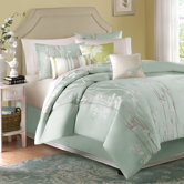 Athena 7 Piece Jacquard Comforter Set in Blue