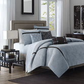 Highgate 6 Piece Jacquard Duvet Set in Blue