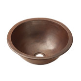 Small Round Hand Hammered Copper Bathroom Sink