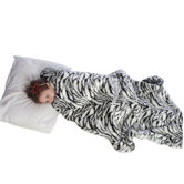 Weighted Blanket Slipcover in Zebra Fur