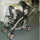 Extra Large Tandem (Front to Back) Stroller Rain and WeatherBug Cover