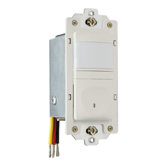 25-500W Occupancy/Vacancy Decorator Sensor with Dimmer in Light Almond