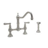 Perrin and Rowe Two Handle Widespread Bridge Faucet with 9" Reach Country Spout