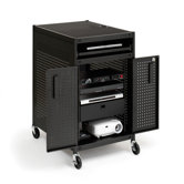 Mobile Multimedia Presentation Cart with Locking Cabinet
