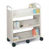 Mobile Utility Truck with Four Slanted, One Flat Shelf and Six Casters