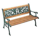 Cherubs Wood and Cast Iron Park Bench