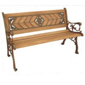 Amarillo Rose Wood and Cast Iron Park Bench