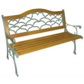 Sea Shell Wood and Cast Iron Park Bench