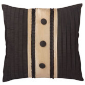 Yorke 12" x 12" Pillow with Braid & Self Buttons