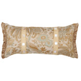 St. Lucia Pillow with Shell Buttons and Wide Braid