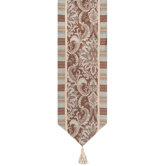 Vellore Striped Table Runner with Braid and Tassels