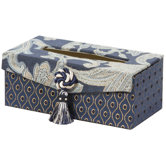 Hampton Romance Rectangular Tissue Box with Bouquet Trim and Magnet Button
