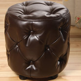 Bella Tufted Cylinder Ottoman