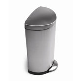 30 Litres Semi Round Pedal Bin in Brushed Stainless Steel