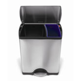 30/16 Litres Classic Rectangular Recycler in Brushed Stainless Steel