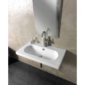 EDO Wide Ceramic Bathroom Sink with Overflow