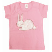Bunny Cap Sleeve T Shirt in Pink