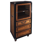 Royal Navy Cabinet in Distressed Rich Honey and Sky Black Lacquer