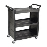 Service Cart with 3 Shelves in Black