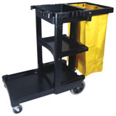 Multi-Shelf Cleaning Cart in Black