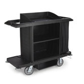 Full-Size Housekeeping Cart with 3 Shelves