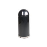 Fire-Resistant Steel Dome Receptacle in Black