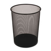Steel Mesh Wastebasket in Black