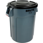 Vented Round Brute Flat Top Lid in Gray