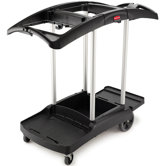 Tri-Bag Waste-Collection Recycling Cart in Black