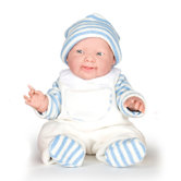Lucas - 14" Real Boy Vinyl Doll with Blue Terry and Fleece Outfit