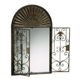 Gate Mirror with Verde Accents in Rustic