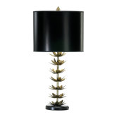 Lotus Leaf Table Lamp in Golden Patina