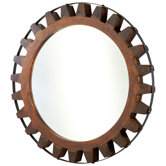 Landry Mirror in Raw Iron and Natural Wood