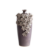 Small Daisy Vase in Black Gloss Glaze