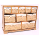 Wicker 10 Drawers Cabinet