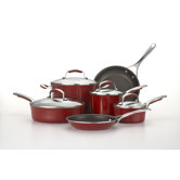 Gourmet Aluminum Porcelain Enamel 10-Piece Cookware Set