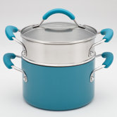 Aluminum 3-qt. Stainless Steel Double Boiler with Lid