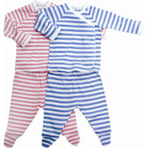 Classic Stripes Side Snap Layette Set in Blue Stripes