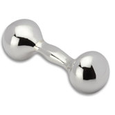 New Generation Dumbbell Sterling Silver Baby Rattle