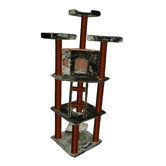 75" Redwood Cat Tree in Green and Brown