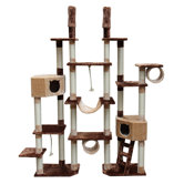 75-92" Rome Cat Tree in Brown and Beige