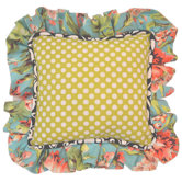 Lucy Victoria Full Nursery Celery Dot Pillow with Ruffle