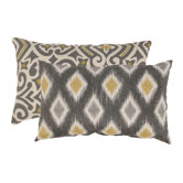 Damask and Rodrigo Rectangular Throw Pillows (Set of 2)