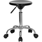 Height Adjustable Stool with Polished Chrome Base