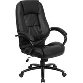 High-Back Leather Office Chair with Dense Padded