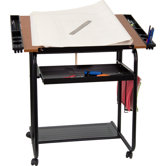Adjustable Melamine Drafting Table with Black Frame
