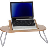 Angle Adjustable Laptop Computer Table with Dark Natural Top